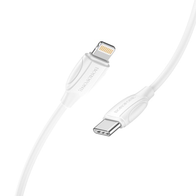 Кабель USB-C BOROFONE BX19 Benefit Type-C - Lightning, 20W, 3 м, белый