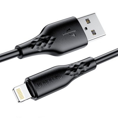 Кабель USB BOROFONE BX48 USB - Lightning, 2.4А, 1 м, черный