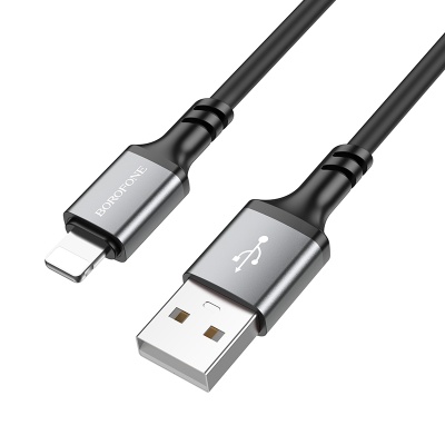 Кабель USB BOROFONE BX83 Famous USB - Lightning, 2.4А, 1 м, черный