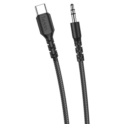 Аудиокабель HOCO UPA17 AUX Jack 3,5 (m) - Type-C (m), 1 м, черный