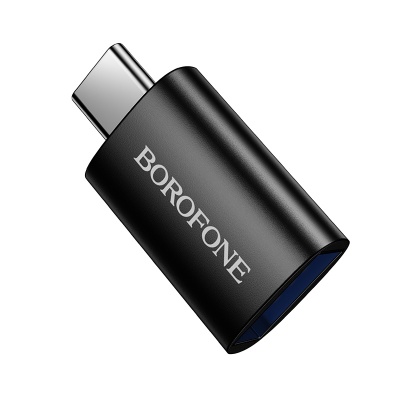 Переходник/Адаптер BOROFONE BV26C Type-C (m) - USB3.0 (f), черный