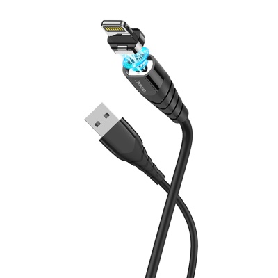 Кабель USB HOCO X63 Racer USB - Lightning магнитный, 2.4А, 1 м, черный