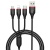 Кабель USB BOROFONE BX17 Enjoy 3 в 1 USB - Type-C + Lightning + MicroUSB, 2.4А, 1 м, черный