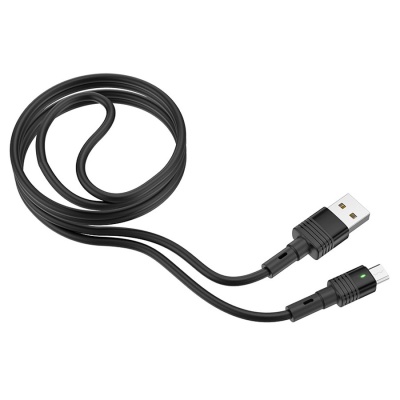 Кабель USB HOCO U82 Cool USB - MicroUSB, 2.4А, 1.2 м, черный
