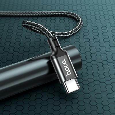 Кабель USB-C HOCO X14 Double speed Type-C - Type-C, 3A, 60W, 1 м, черный