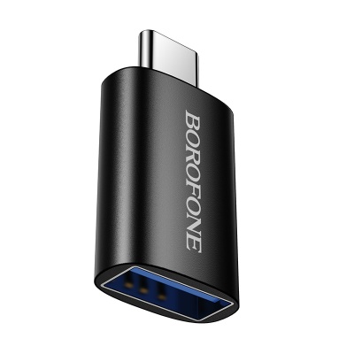 Переходник/Адаптер BOROFONE BV26C Type-C (m) - USB3.0 (f), черный
