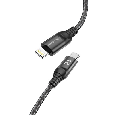 Кабель USB-C BOROFONE BX56 Delightful Type-C - Lightning, 20W, 1 м, черный