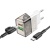 Сетевое зарядное устройство BOROFONE BA80A Scenery 1xUSB + 1xUSB-C с Кабелем Type-C - Type-C, 20W, черный