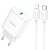 Сетевое зарядное устройство HOCO C104A Stage 1xUSB-C с Кабелем Type-C - Lightning, 20W, белый
