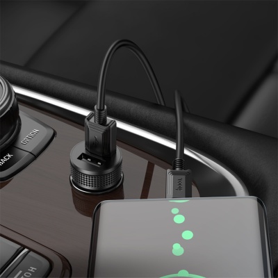 Автомобильное зарядное устройство HOCO Z49 Level, 2xUSB, 2.4A, черный
