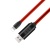Кабель USB HOCO U29 LED displayed timing USB - Lightning, 2А, 1.2 м, красный+черный