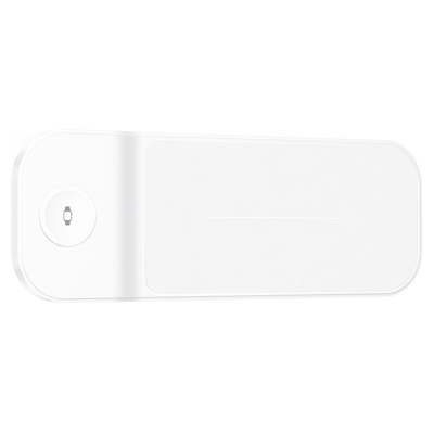 Беспроводное зарядное устройство HOCO CQ6 Power 3-in-1 для iPhone+Airpods+Samsung Watch, 3A, 15W, белый