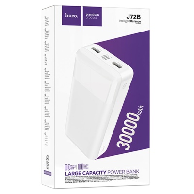 Портативный аккумулятор HOCO J72B Easy travel, 2.1A, 30000 мА⋅ч, белый