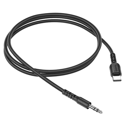 Аудиокабель HOCO UPA17 AUX Jack 3,5 (m) - Type-C (m), 1 м, черный