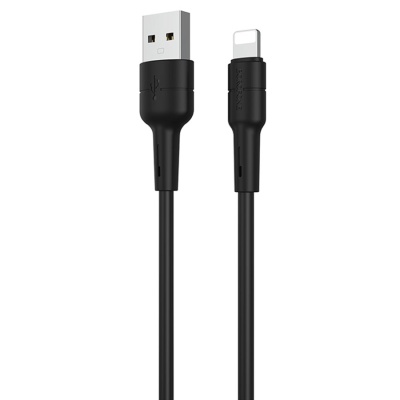 Кабель USB BOROFONE BX30 Silicone USB - Lightning, 2.4А, 1 м, черный