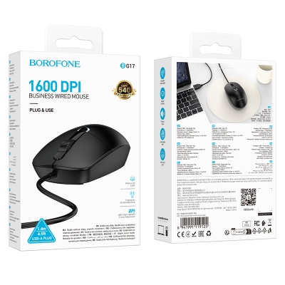 Мышь беспроводная BOROFONE BG17 Morning, Bluetooth, черный
