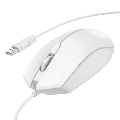 Мышь проводная HOCO GM37 Wonderful, USB, белый