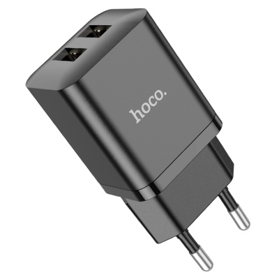 Сетевое зарядное устройство HOCO N25 Maker 2xUSB, 2.1A, 10W, черный