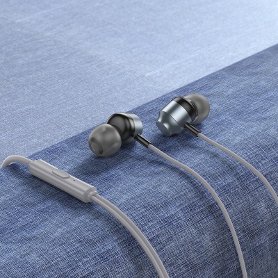 Проводные наушники HOCO M122 Power, Jack 3.5mm, 1.2 м, серый металлик