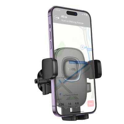 Автомобильный держатель HOCO H75 Crown, зажимной, на воздуховод, черный+серый металлик