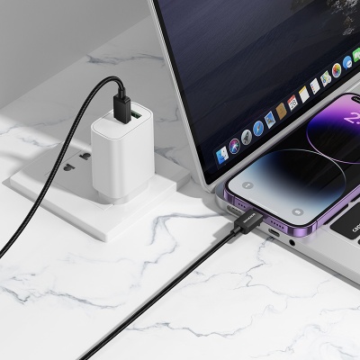 Кабель USB-C BOROFONE BX120 Placer Type-C - Lightning, 27W, 1 м, черный