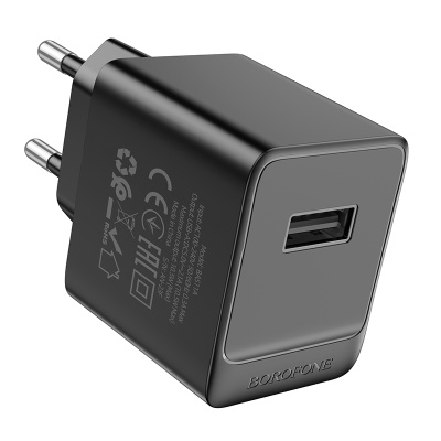 Сетевое зарядное устройство BOROFONE BAS11A Erudite 1xUSB, 2.1A, черный