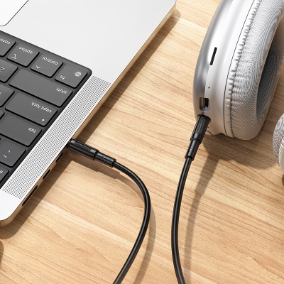 Аудиокабель BOROFONE BL25 Nice AUX Jack 3,5 (m) - Jack 3,5 (m), 1 м, черный