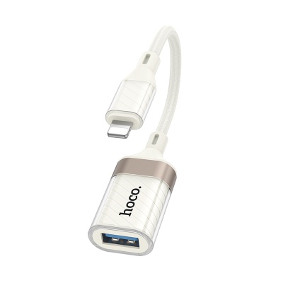 Переходник/Адаптер HOCO UA39 Lightning (m) - USB (f), 13 см, белый