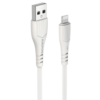 Кабель USB BOROFONE BX37 Wieldy USB - Lightning, 2.4А, 1 м, белый
