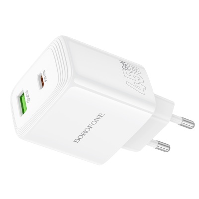 Сетевое зарядное устройство BOROFONE BN30 Cargador 1xUSB + 1xUSB-C, 45W, белый