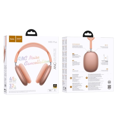 Беспроводные наушники накладные HOCO W65 Plus Happy, Bluetooth, оранжевый