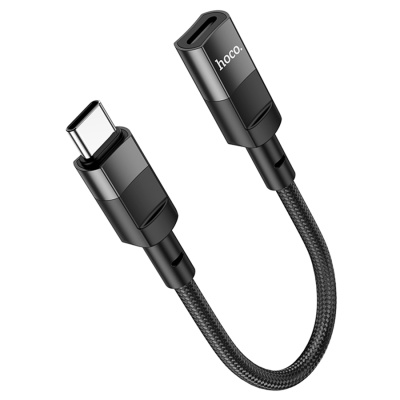 Переходник/Адаптер HOCO U107 Type-C (m) - Lightning (f), 10 см, черный