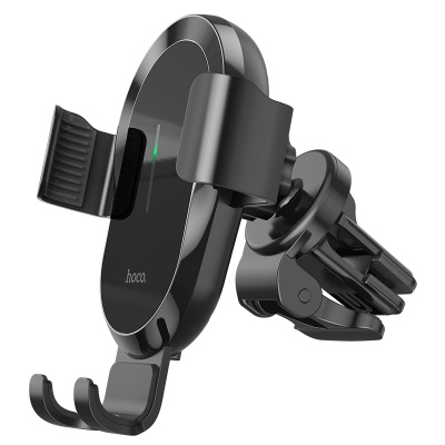 Автомобильный держатель HOCO CA105 Guide, зажимной с беспроводной зарядкой, 15W, на воздуховод, черный