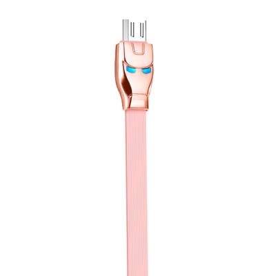 Кабель USB HOCO U14 Steel man USB - MicroUSB, 2.4А, 1.2 м, розовое золото