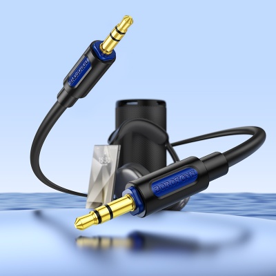 Аудиокабель BOROFONE BL20 True sound AUX Jack 3,5 (m) - Jack 3,5 (m), 1 м, черный