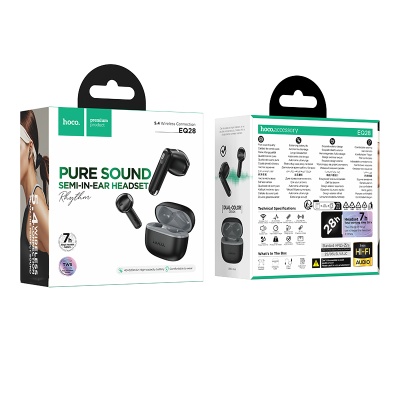 Беспроводные наушники TWS HOCO EQ28 Bird, Bluetooth 5.4, черный