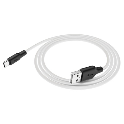 Кабель USB HOCO X21 Plus Silicone USB - Type-C, 3A, 2 м, белый+черный