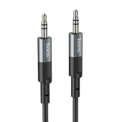 Аудиокабель HOCO UPA23 AUX Jack 3,5 (m) - Jack 3,5 (m), 1 м, серый металлик