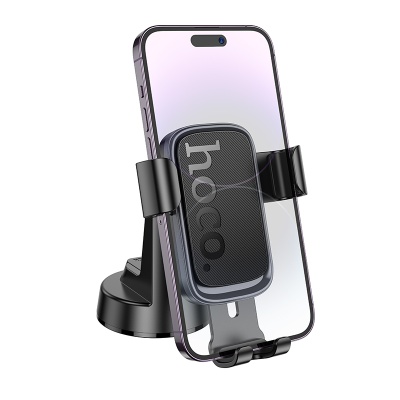 Автомобильный держатель HOCO H81 Vista, зажимной, на приборную панель, черный+серый металлик