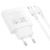 Сетевое зарядное устройство BOROFONE BN25 Wish 1xUSB + 1xUSB-C с Кабелем Type-C - Lightning, 3A, 30W, белый