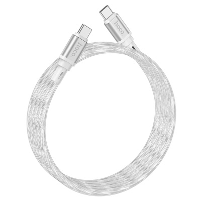 Кабель USB-C HOCO X98 Crystal ice Type-C - Type-C, 3A, 60W, 1 м, серебристый