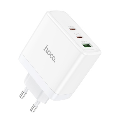Сетевое зарядное устройство HOCO N30 Glory 1xUSB + 2xUSB-C, 65W, белый