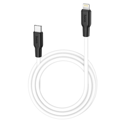 Кабель USB-C HOCO X21 Plus Silicone Type-C - Lightning, 3A, 1 м, черный+белый