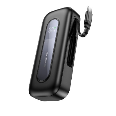 Портативный аккумулятор BOROFONE BJ74 Hermoso, встроенный кабель Type-C, 20W, 10000 мА⋅ч, черный