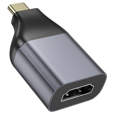 Переходник/Адаптер HOCO UA33 Type-C (m) - HDMI (f), серый металлик