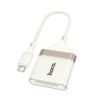 Переходник/Адаптер HOCO UA40A Card reader Type-C (m) - TF/SD, 14 см, белый