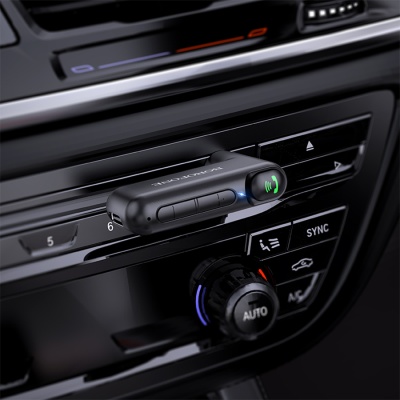 Автомобильный Bluetooth-приемник BOROFONE BC35 Wideway, 150 мАч, Jack 3.5мм/Bluetooth, черный