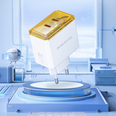 Сетевое зарядное устройство BOROFONE BAS33A Treasure 2xUSB-C, 45W, белый