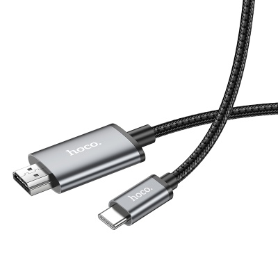 Видеокабель HOCO UA27 4K HDMI (m) - Type-C (m), 2 м, серый металлик