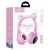 Беспроводные наушники накладные HOCO W27 Cat ear, Bluetooth, розовый
